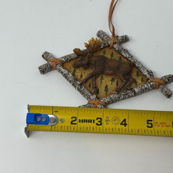 Rustic Moose in Forest Birch Frame Ornament Cabin Lodge Decor 5 in Woodland - Picture 8 of 16